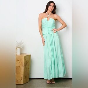 Mint Green Halter Maxi Dress